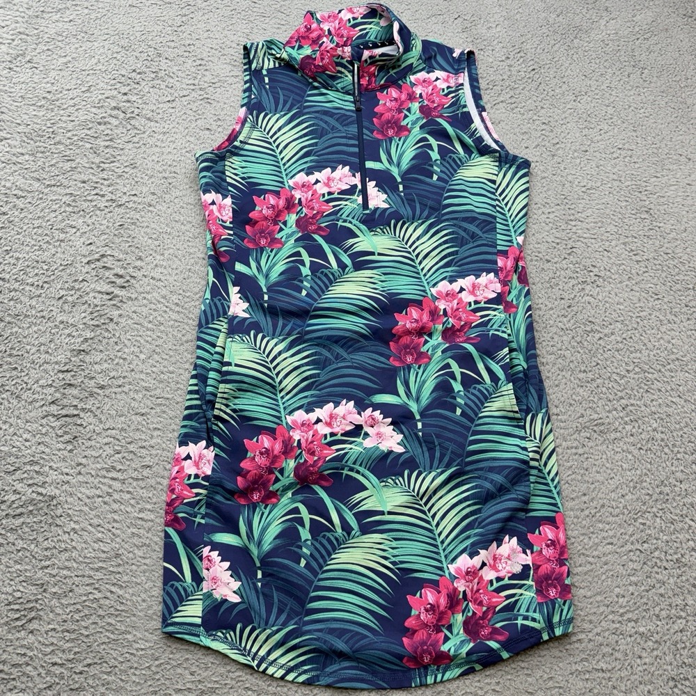 Tommy Bahama IslandZone Dress Size M Tropical Tennis Golf Stretch Pockets Nylon